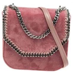 Stella McCartney Pink Velvet Falabella Box Shoulder Bag For Women
