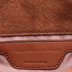 Stella McCartney Brown Quilted Faux Suede Studded Falabella Flap Shoulder Bag For Women -Stella McCartney Sales luxury women stella mccartney new handbags p561684 008