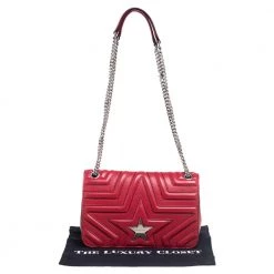 Stella McCartney Red Faux Leather Stella Star Crossbody Bag For Women -Stella McCartney Sales luxury women stella mccartney new handbags p561716 006