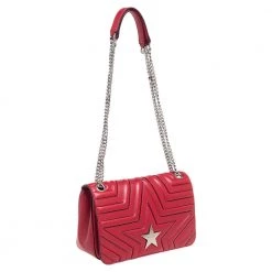 Stella McCartney Red Faux Leather Stella Star Crossbody Bag For Women -Stella McCartney Sales luxury women stella mccartney new handbags p561716 009