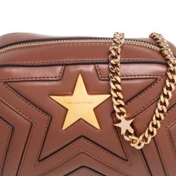 Stella McCartney Brown Quilted Leather Stella Star Crossbody Bag For Women -Stella McCartney Sales luxury women stella mccartney new handbags p561717 010