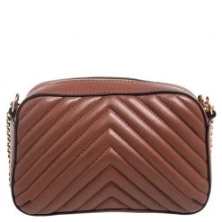 Stella McCartney Brown Quilted Leather Stella Star Crossbody Bag For Women -Stella McCartney Sales luxury women stella mccartney new handbags p561717 012