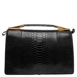 Stella McCartney Black Python Faux Leather Small Flo Shoulder Bag For Women -Stella McCartney Sales luxury women stella mccartney new handbags p561721 004