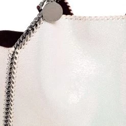 Stella McCartney White Iridescent Faux-Leather Reversible Tote For Women -Stella McCartney Sales luxury women stella mccartney new handbags p595734 005