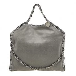 Stella McCartney Grey Faux Leather Small Falabella Tote For Women