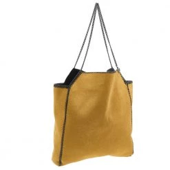 Stella McCartney Mustard/Black Faux Suede And Faux Leather Falabella Reversible Tote For Women 16 Stella McCartney Mustard/Black Faux Suede And Faux Leather Falabella Reversible Tote For Women -Stella McCartney Sales luxury women stella mccartney new handbags p610734 004