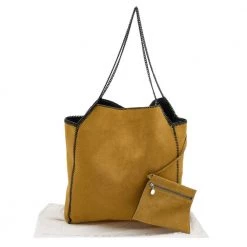 Stella McCartney Mustard/Black Faux Suede And Faux Leather Falabella Reversible Tote For Women 22 Stella McCartney Mustard/Black Faux Suede And Faux Leather Falabella Reversible Tote For Women -Stella McCartney Sales luxury women stella mccartney new handbags p610734 005