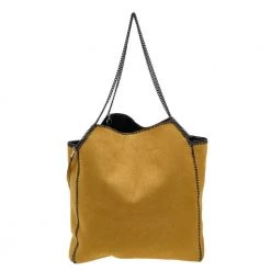 Stella McCartney Mustard/Black Faux Suede And Faux Leather Falabella Reversible Tote For Women 17 Stella McCartney Mustard/Black Faux Suede And Faux Leather Falabella Reversible Tote For Women -Stella McCartney Sales luxury women stella mccartney new handbags p610734 007