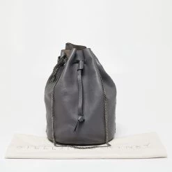 Stella McCartney Grey Faux Leather Falabella Bucket Bag For Women -Stella McCartney Sales luxury women stella mccartney new handbags p635013 007