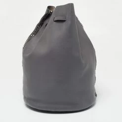 Stella McCartney Grey Faux Leather Falabella Bucket Bag For Women -Stella McCartney Sales luxury women stella mccartney new handbags p635013 008