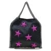 Stella McCartney Black Faux Leather Mini Star Embossed Falabella Tote For Women -Stella McCartney Sales luxury women stella mccartney new handbags p87185 001