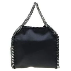 Stella McCartney Black Faux Leather Mini Star Embossed Falabella Tote For Women -Stella McCartney Sales luxury women stella mccartney new handbags p87185 004