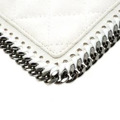 Stella McCartney Off White Quilted Faux Leather Falabella Coin Pouch For Women -Stella McCartney Sales luxury women stella mccartney new handbags p96018 009