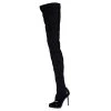 Stella McCartney Black Faux Suede Thigh High Peep Toe Boots Size 40 For Women -Stella McCartney Sales luxury women stella mccartney new shoes p114111 0001