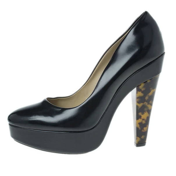 Stella McCartney Black Leather Corinne Platform Pumps Size 39 For Women 4 Stella McCartney Black Leather Corinne Platform Pumps Size 39 For Women - Image 2