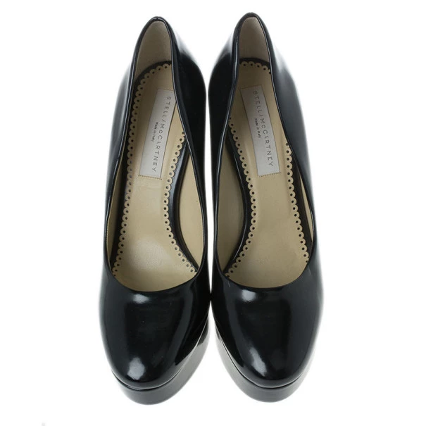 Stella McCartney Black Leather Corinne Platform Pumps Size 39 For Women 7 Stella McCartney Black Leather Corinne Platform Pumps Size 39 For Women - Image 5