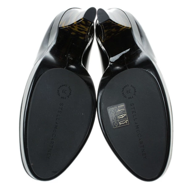 Stella McCartney Black Leather Corinne Platform Pumps Size 39 For Women 9 Stella McCartney Black Leather Corinne Platform Pumps Size 39 For Women - Image 7