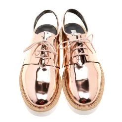 Stella McCartney Metallic Bronze Faux Leather Odette Slingback Derby Size 40 For Women -Stella McCartney Sales luxury women stella mccartney new shoes p130809 003