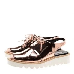 Stella McCartney Metallic Bronze Faux Leather Odette Slingback Derby Size 40 For Women -Stella McCartney Sales luxury women stella mccartney new shoes p130809 004