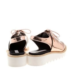 Stella McCartney Metallic Bronze Faux Leather Odette Slingback Derby Size 40 For Women -Stella McCartney Sales luxury women stella mccartney new shoes p130809 005