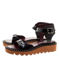 Stella McCartney Black Faux Leather Odette Studded Flat Sandals Size 41 For Women 11 Stella McCartney Black Faux Leather Odette Studded Flat Sandals Size 41 For Women -Stella McCartney Sales luxury women stella mccartney new shoes p130831 003