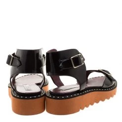 Stella McCartney Black Faux Leather Odette Studded Flat Sandals Size 41 For Women 12 Stella McCartney Black Faux Leather Odette Studded Flat Sandals Size 41 For Women -Stella McCartney Sales luxury women stella mccartney new shoes p130831 004