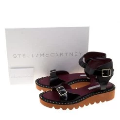 Stella McCartney Black Faux Leather Odette Studded Flat Sandals Size 41 For Women 15 Stella McCartney Black Faux Leather Odette Studded Flat Sandals Size 41 For Women -Stella McCartney Sales luxury women stella mccartney new shoes p130831 007
