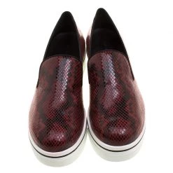 Stella McCartney Burgundy Faux Python Creeper Platform Loafers Size 41 For Women -Stella McCartney Sales luxury women stella mccartney new shoes p131500 0003