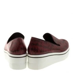 Stella McCartney Burgundy Faux Python Creeper Platform Loafers Size 41 For Women -Stella McCartney Sales luxury women stella mccartney new shoes p131500 0005