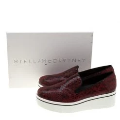 Stella McCartney Burgundy Faux Python Creeper Platform Loafers Size 41 For Women -Stella McCartney Sales luxury women stella mccartney new shoes p131500 0008