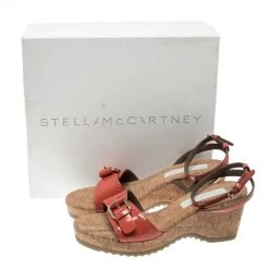 Stella McCartney Imperial Red Faux Patent Leather Linda Cork Wedge Sandals Size 41 For Women -Stella McCartney Sales luxury women stella mccartney new shoes p133439 0008