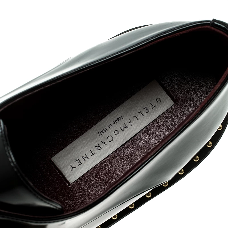 Stella McCartney Black Faux Leather Odette Brogues Loafers Size 40 For Women 9 Stella McCartney Black Faux Leather Odette Brogues Loafers Size 40 For Women - Image 7