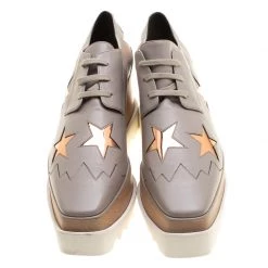 Stella McCartney Beige Faux Leather Elyse Star Platform Lace Up Derby Size 40.5 For Women -Stella McCartney Sales luxury women stella mccartney new shoes p139431 0003