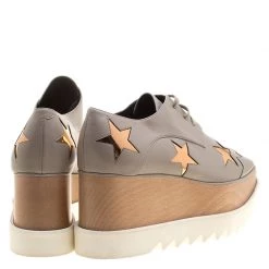 Stella McCartney Beige Faux Leather Elyse Star Platform Lace Up Derby Size 40.5 For Women -Stella McCartney Sales luxury women stella mccartney new shoes p139431 0005