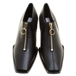 Stella McCartney Black Faux Leather Square Toe Zip Slip On Size 38 For Women -Stella McCartney Sales luxury women stella mccartney new shoes p139528 0003