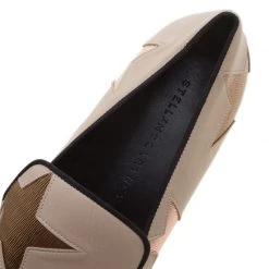 Stella McCartney Beige Faux Leather And Metallic Fabric Binx Star Platform Slip On Sneakers Size 41 For Women -Stella McCartney Sales luxury women stella mccartney new shoes p139568 007