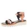 Stella McCartney Metallic Bronze Faux Leather Odette Studded Flat Sandals Size 41 For Women -Stella McCartney Sales luxury women stella mccartney new shoes p139764 001