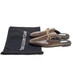 Stella McCartney Brown Faux Patent Leather Slip On Loafers Size 35.5 For Women -Stella McCartney Sales luxury women stella mccartney new shoes p152654 0008