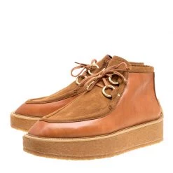 Stella McCartney Brown Faux Suede And Leather High Clipper Platform Ankle Boots Size 39.5 For Women 13 Stella McCartney Brown Faux Suede And Leather High Clipper Platform Ankle Boots Size 39.5 For Women -Stella McCartney Sales luxury women stella mccartney new shoes p155332 0004
