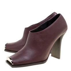 Stella McCartney Burgundy Faux Leather Square Toe Ankle Boots Size 37 For Women -Stella McCartney Sales luxury women stella mccartney new shoes p167116 007