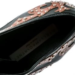Stella McCartney Black/Brown Studded Appliquéd Faux Leather Platform Lace Up Derby Size 39.5 For Women -Stella McCartney Sales luxury women stella mccartney new shoes p179930 002
