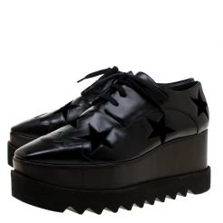 Stella McCartney Black Faux Leather Elyse Star Platform Derby Size 39.5 For Women -Stella McCartney Sales luxury women stella mccartney new shoes p183865 009