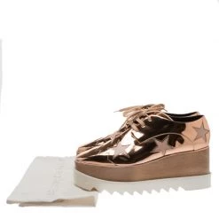 Stella McCartney Metallic Bronze Faux Leather Indium Elyse Star Platform Derby Size 41 For Women -Stella McCartney Sales luxury women stella mccartney new shoes p183867 002