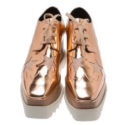 Stella McCartney Metallic Bronze Faux Leather Indium Elyse Star Platform Derby Size 41 For Women -Stella McCartney Sales luxury women stella mccartney new shoes p183867 007