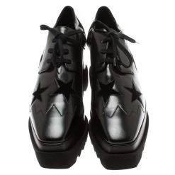 Stella McCartney Black Faux Leather Elyse Star Platform Derby Size 40 For Women -Stella McCartney Sales luxury women stella mccartney new shoes p183911 003