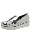 Stella McCartney Metallic Silver Faux Leather Binx Star Platform Slip On Sneakers Size 40 For Women -Stella McCartney Sales luxury women stella mccartney new shoes p183928 003