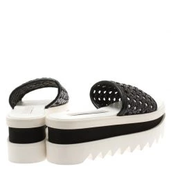 Stella McCartney Black Faux Woven Leather Wicker Platform Slides Size 36 For Women 14 Stella McCartney Black Faux Woven Leather Wicker Platform Slides Size 36 For Women -Stella McCartney Sales luxury women stella mccartney new shoes p183930 007
