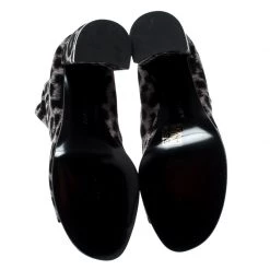 Stella McCartney Beige Leopard Printed Velvet Peep Toe Block Heel Ankle Boots Size 39 For Women -Stella McCartney Sales luxury women stella mccartney new shoes p198102 001