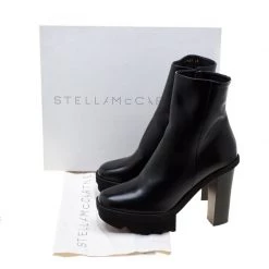 Stella McCartney Black Faux Leather Platform Ankle Boots Size 40 For Women 17 Stella McCartney Black Faux Leather Platform Ankle Boots Size 40 For Women -Stella McCartney Sales luxury women stella mccartney new shoes p206491 008