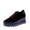Stella McCartney Burgundy Velvet Elyse Sneakers Size 41 For Women